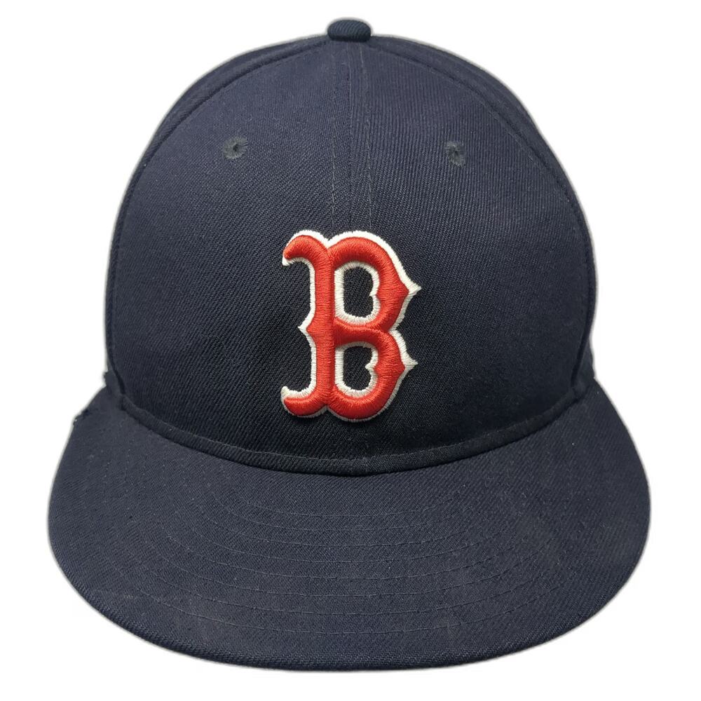 New Era Boston Red Sox MLB Snapback Hat Blue Red White One Size Flat Brim Logo